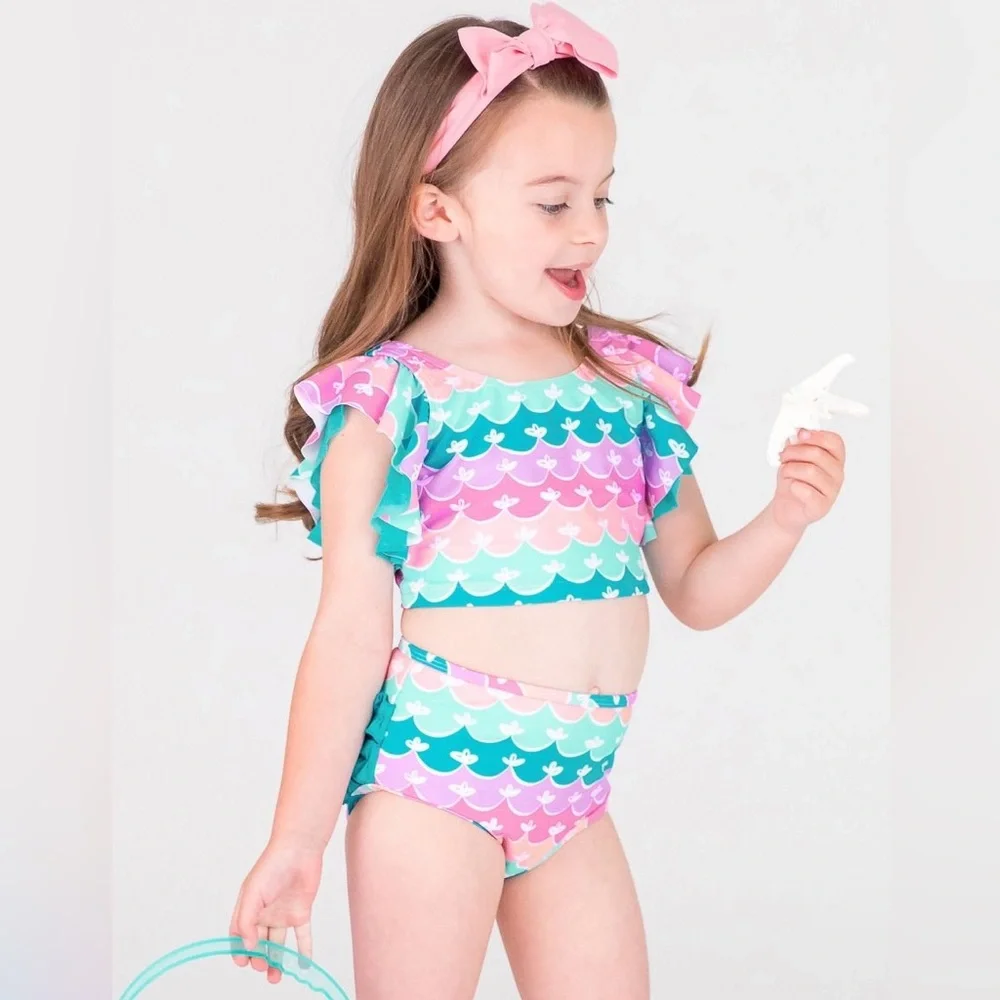 Ruffle Butts Mermaid Butterfly Tankini 12-18 Months